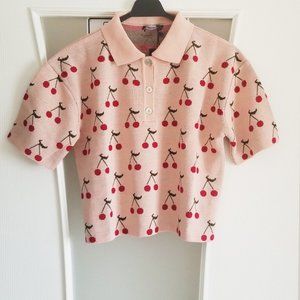 🍒Cherry Heaven Knitwear Collared Top